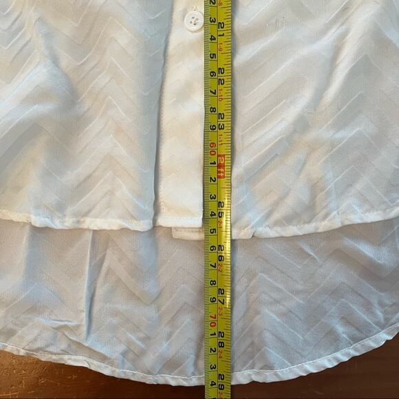 Equipment Women's  Femme Silk Chevron Collarless Button Cuff White Blouse XS - Picture 5 of 6